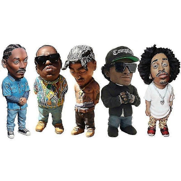 Legend Hip Hop Rapper Minnesmärke Resin Ornament Memorial Resin Staty Hantverk Dekoration (FMY) Tupac Black