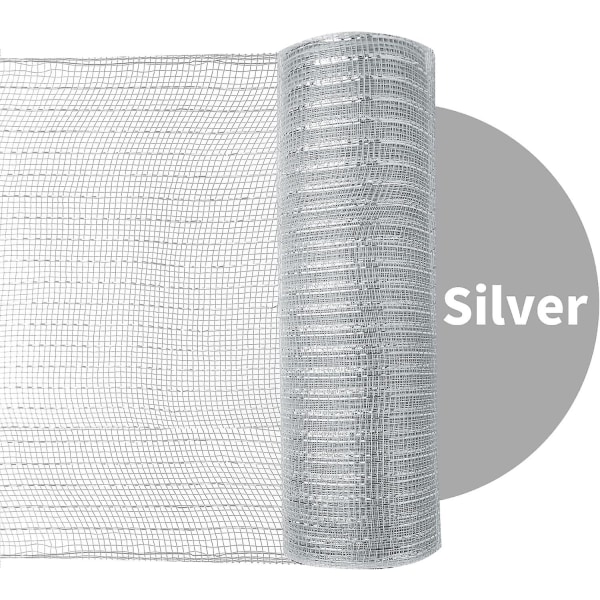 2 rullar Grå Silver Deco Mesh Ribbon 10 In X 30 Ft, Basic Metallic Poly Mesh (FMY)