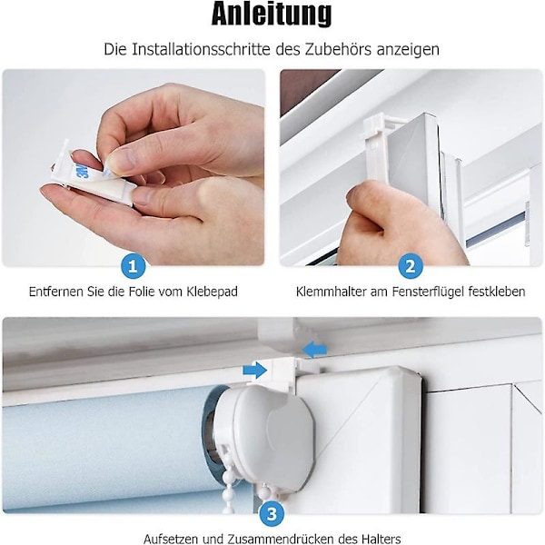 4 x Rullaverhokiinnikkeet Ei porausta Vaihtotarvikkeet Kiinnike PVC:lle (FMY)