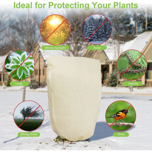 Växtskyddshuvar, vinterskydd för badkarväxter, frostskydd, skyddskåpa med dragsko (180 X 120cm)
