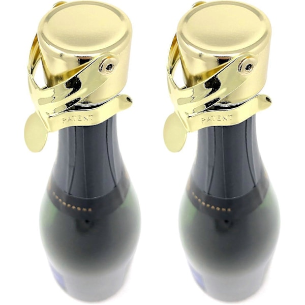 2 st Champagneproppar - Patenterad Tätning (ingen tryckpump behövs) - Professionell Champagneflaskkork - Mousserande Vinpropp (FMY) Gold