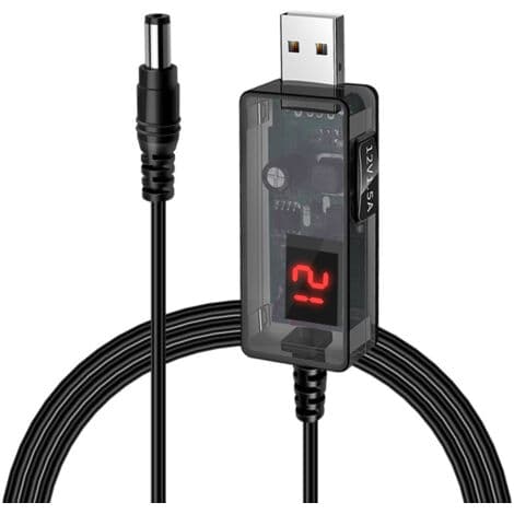 DC 5.5mm til USB adapterkabel - 5V booster til 12V gennemsigtigt ladekabel. (FMY)