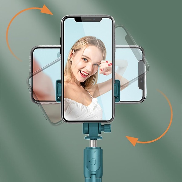 Sammenfoldelig trådløs selfie stick med justerbar fyldningslys bærbar (FMY)