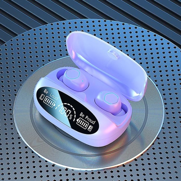 Bluetooth 5.2 Earphones Tws Earbuds Trådlösa hörlurar med mikrofonbrusreducering Vattentäta headset för Xiaomi Iphone (FMY) purple
