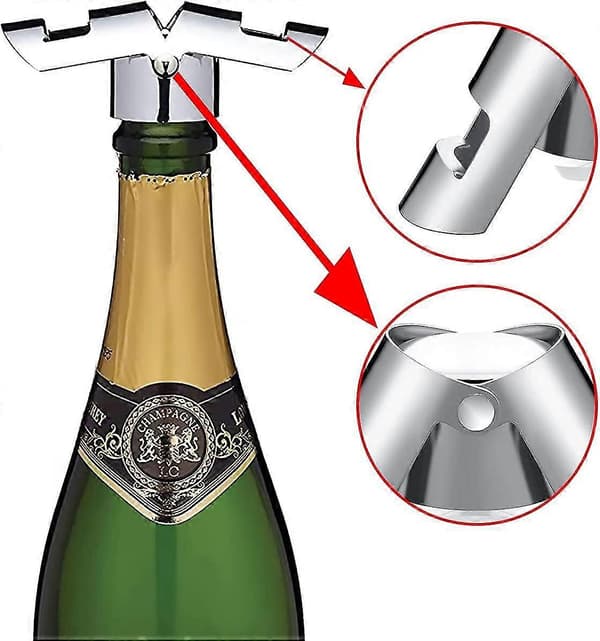 2-pack Champagneflaskpropp Rostfritt Stål Champagneförslutare Rostfri (FMY)