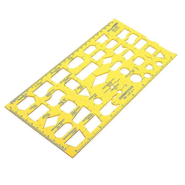 2 stk Flytskjema Flytskjema Prosessdiagram Symboler Tegnemal KT Myk Plastlinjal Designplate (FMY)