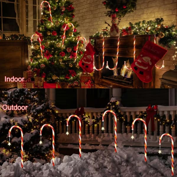 Solar 8-tilstand ornament slikstok lys julepynt til sti terrasse gård baggård veranda (FMY) A
