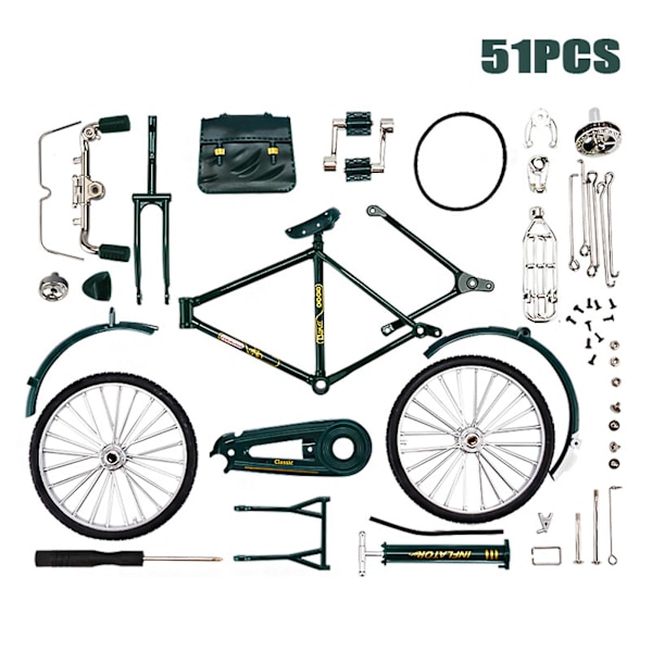 Retro Cykelmodel Kreativ Jernkunst Bordpynt Legetøj 1:10 (FMY) green DIY