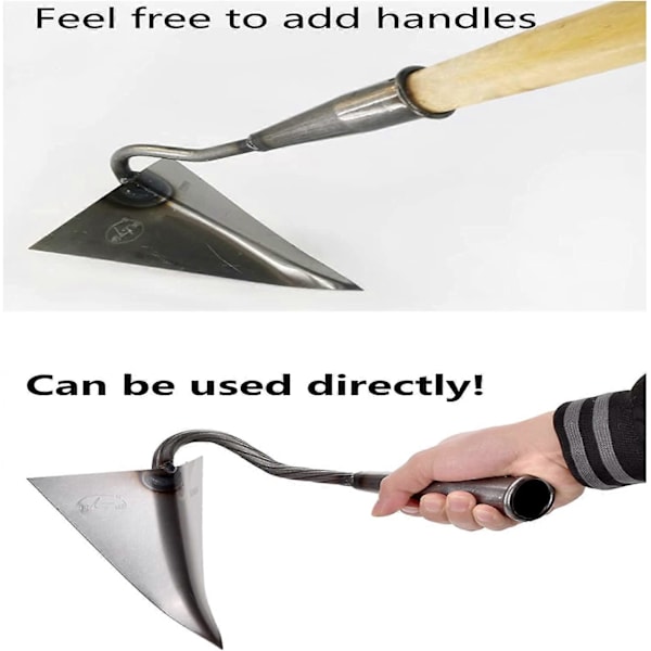 Premium Handplog Hacka, Tuff Svetsad Warren Hacka, 34 cm Kvalitetsstål?Trädgårdslandskap Triangelhacka, Ergonomiskt Ogräsverktyg?för Enkel Trädgårdsskötsel (FMY)