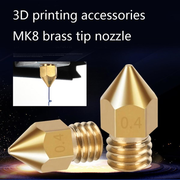 Gul metal 3d-printertilbehør God termisk ledningsevne Høj hårdhed Mk8 (FMY)