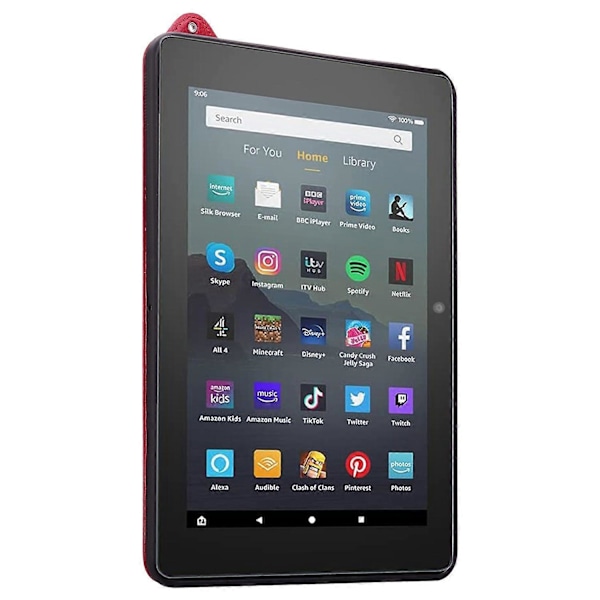 For Amazon Fire HD 8 (2024) (2020) Deksel Håndstropp Støtte Lær Tablet Cover - Grå (FMY) Multicolor Red