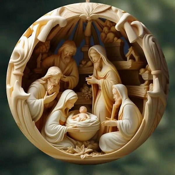 Julgranspynt med Nativitet, för Julgran Jesu Födelse Kristna Dekorationer Present (FMY) D