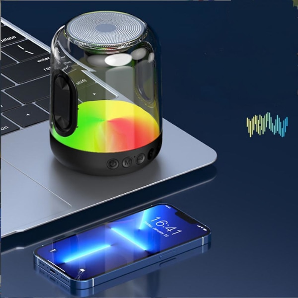 Bluetooth högtalare, nattljusbyte för trådlös högtalare, bärbar trådlös Bluetooth högtalare LED-tema, mobiltelefon/dator/ USB/aux-ingång/tws (FMY)