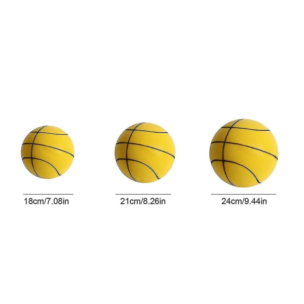 The Handleshh Silent Basketball - Premiummaterial, Silent Foam Ball, Unik Design, Tränings- och Spelhjälpare Dj. (FMY) Yellow 24cm