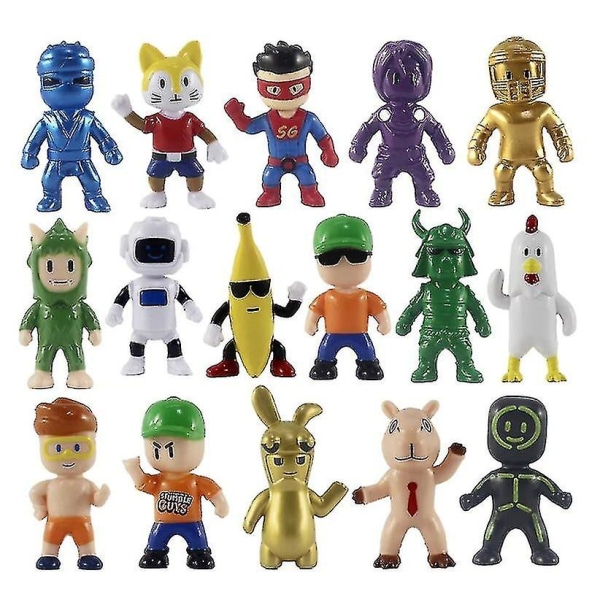 PVC Stumble Guys Battle Game Karaktärer Modell Juguetes Stumble Guys Anime Action & Leksaksfigurer Set För Barnfödelsedag [xh]  (FMY) A 8pcs