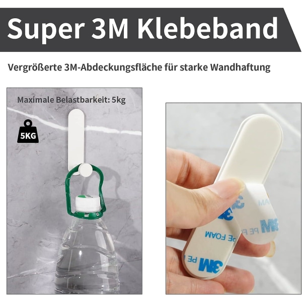 4 st självhäftande krokar klisterkrokar extra starka klistra på vägg över dörr för att hänga kläder badrock handduk  (FMY)