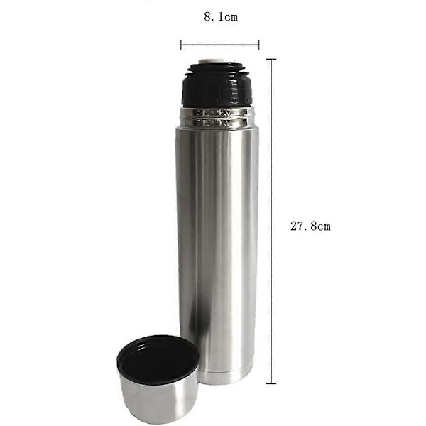 Thermos Termos i rostfritt stål, dubbelväggig, diskmaskinsäker, kaffe termos, te termos (FMY)