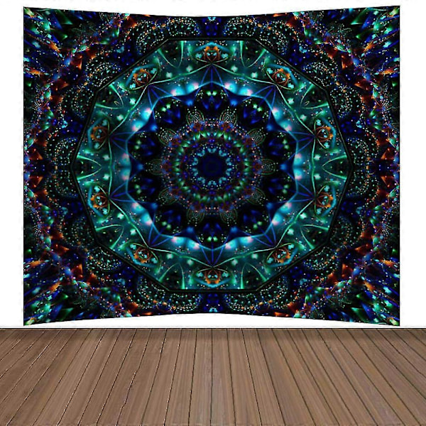 Mandala Gobelin Abstrakt Print Vægophæng Tæppe Sengetæppe Soveværelsesindretning (FMY) 150x130cm