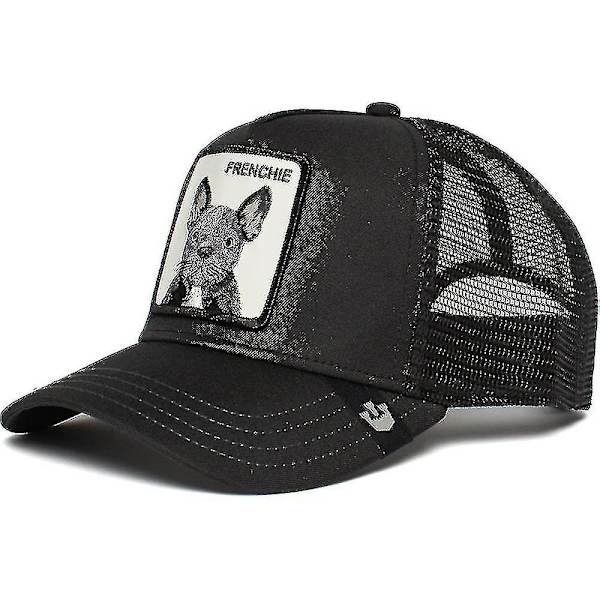 Unisex Mesh Baseball Cap - Muodikkaat Kesäiset Auringonsuojahuput Snapback Trucker Hatit (FMY) French Bulldog