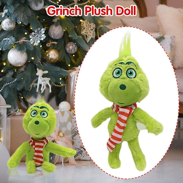 Jul Grinch Plyschdocka Mjuk Leksak Fylld Nalle Baby Barn Julklapp Söt  (FMY) Scarf Grinch