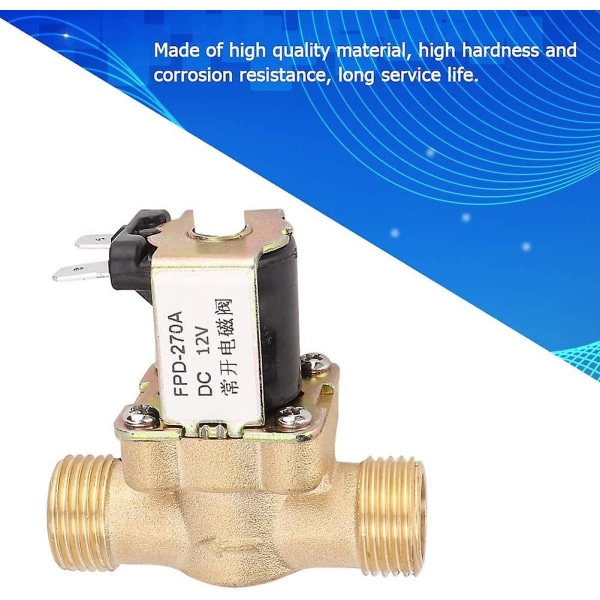 G1/2" Solenoid Valve, 12v/24v Brass Normally Open Solenoid Valve, Electromagnetic Electric Valve, Water Inlet Switch(dc12v)