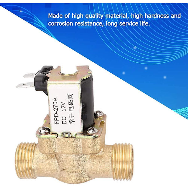 G1/2\" Solenoidventil, 12v/24v Messing Normalt Åpen Solenoidventil, Elektromagnetisk Elektrisk Ventil, Vanninntaksbryter(dc12v)