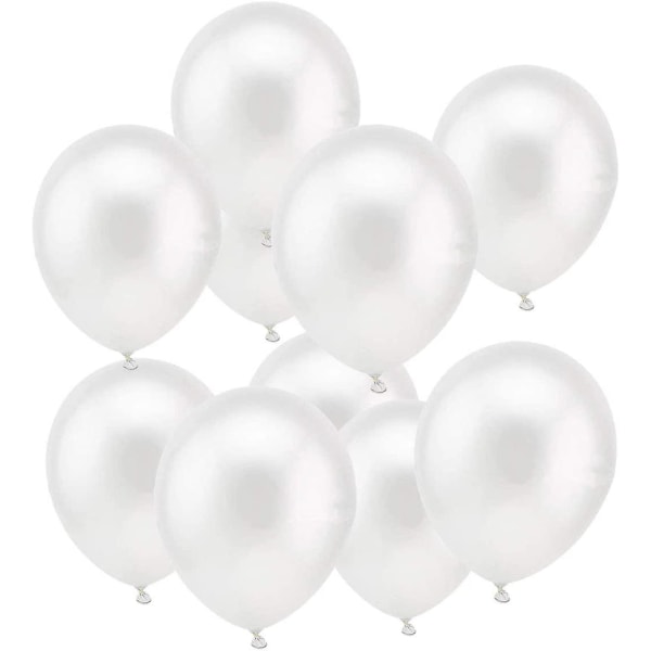 100 stk. Ballonger Hvite Helium, Latex Hvite Ballonger Diameter 30 Cm Til Bryllup Valentinsdag Bursdag Dåp Kommunionsfest Dekorasjon