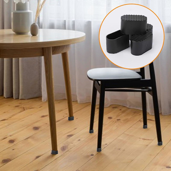 Ovale Stolben Hætter 24 stk. Anti-Slip Møbelben Beskyttere til at Forebygge Ridser 40mm*20mm (FMY)