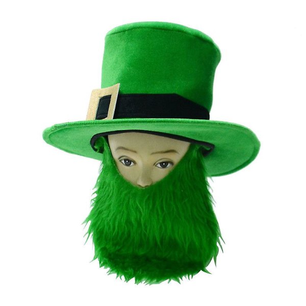 St. Patrick's Day Irsk lille hat + grønt skæg festkostume, wz-1729 (FMY)