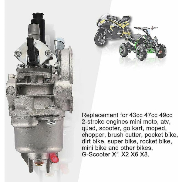 Pz13 13 mm förgasarbyte för 2-takts 47cc 49cc Pocket Bike Engine Mini Carb Ersättning för Quad Atv Moto Pocket Dirt Bike 47cc 49cc (FMY)