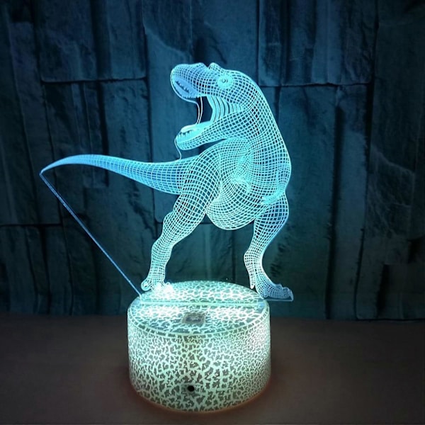 3D Dinosaurie Nattlampa Leksaker, Dinosaurie Lampor för Pojkars Rum, Dinosaurie Nattlampa för Pojkar (FMY)