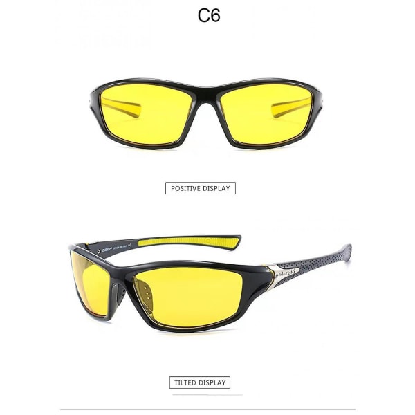 Polariserede sportssolbriller til mænd 100 % UV-beskyttelse Kørsel Cykling Fiskegardiner (FMY)