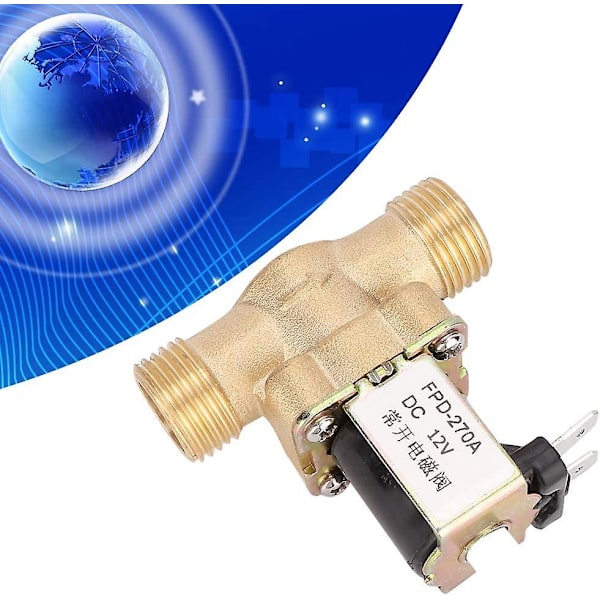 G1/2\" Solenoidventil, 12v/24v Messing Normalt Åpen Solenoidventil, Elektromagnetisk Elektrisk Ventil, Vanninntaksbryter(dc12v)