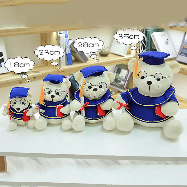 Plush Teddy Bear Søt Dyre Dukker Graduation Gaver Plush Leke Stuffet Dyr For (FMY) Black 35cm