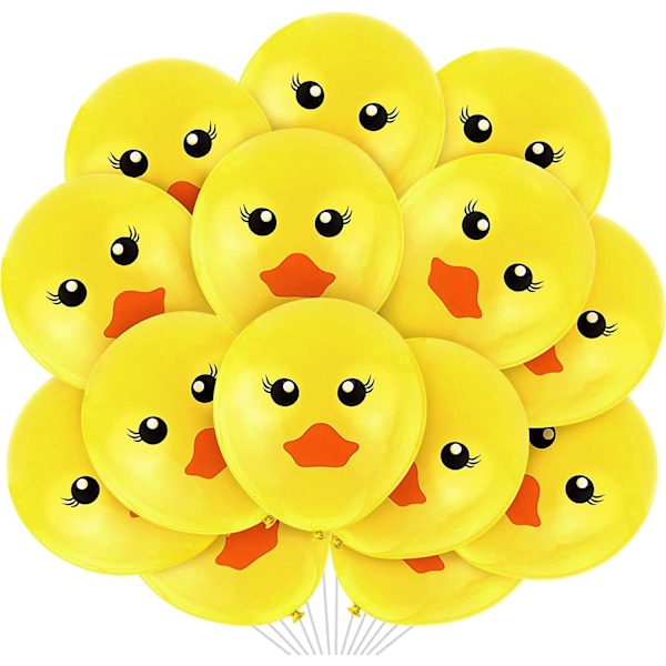 60 Pieces Yellow Duck Latex Balloons Cartoon Duck Printed Balloons Cute Duck Face Latex Balloons For Wedding Birthday Party Baby , 12 Inches  (FMY)