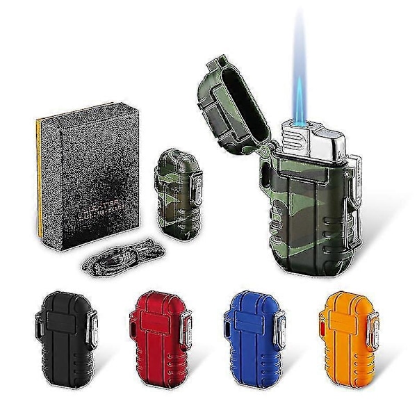 Kryc-tg Plasma Lighter Vindtæt Vandtæt USB Genopladelig Flammeløs Dobbelt Bue Til EDC Camping Overlevelse (FMY)