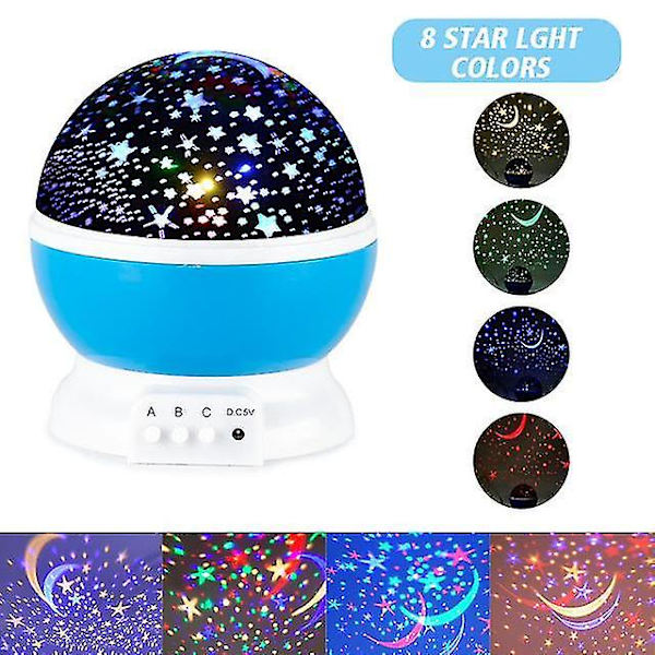Galaxy Projektor Stjerneklar Himmel Roterende Led Natlampe Planetarium Børneværelse Stjerne Natlys Månelys Børnegave Lampe,hww  (FMY) Blue