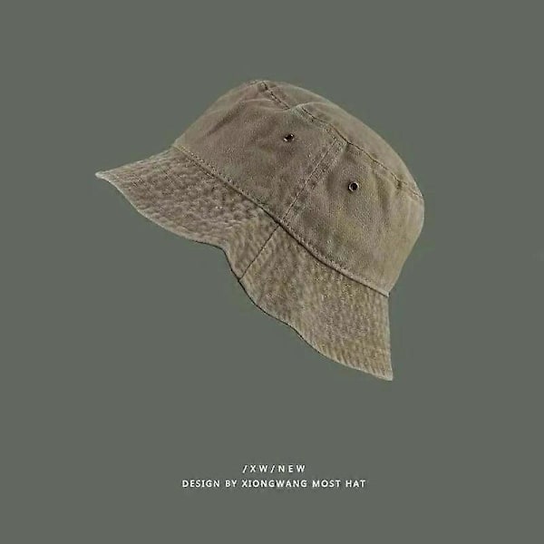 Moderigtige vaskede denimhatte Unisex Ensfarvet Vintage Sommer Y2k Fiskerhat til mænd Herre Bucket Panama Hat Beskyttelses-kostumehatte (FMY) Navy Blue 56-59cm