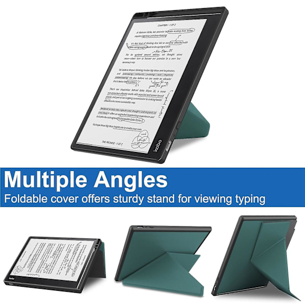 Läderfodral för Smart Tablet kompatibel med Kobo Elipsa 2e-D6  (FMY) Green