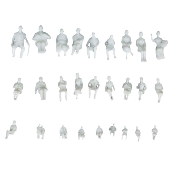 1/50 Menneske Model Siddende Hvid Mini Figurer Tog Park Gade Layout 28mm (FMY)