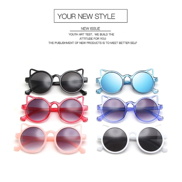 Nye solbriller for barn Mote Katteører Solbriller Dekorative briller for barn Søte babysolbriller (FMY)