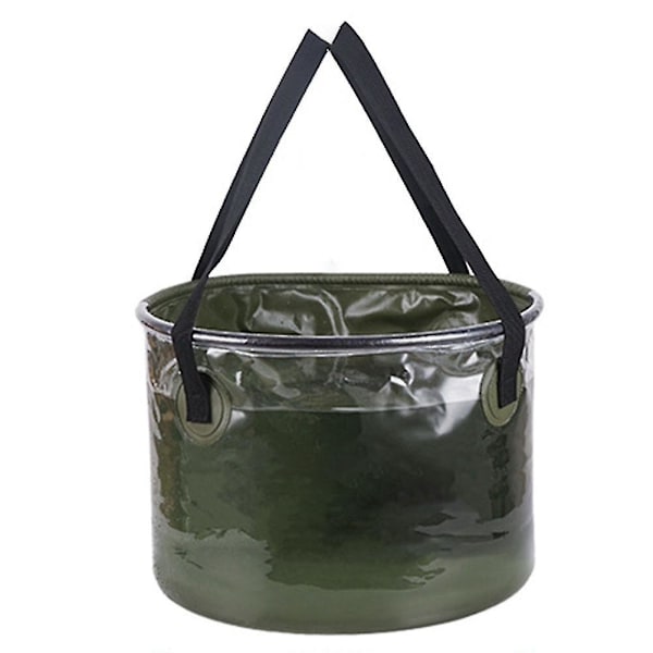 Hopfällbar hink med handtag 20l/30l Stor kapacitet Vattenbehållare Verktyg för camping Vandring  (FMY) Military Green 20L