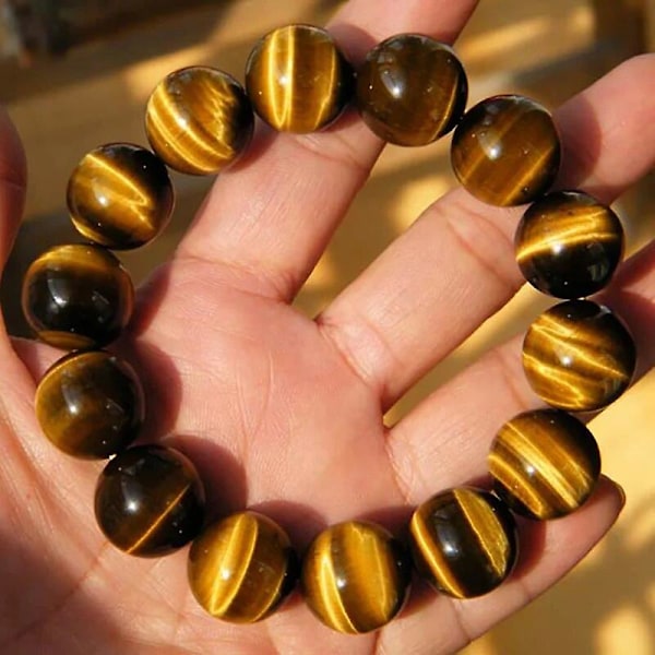 8mm Luonnonkivi Tiikerinsilmä Buddha Rannekoru Ruskea Tiikerinsilmä Helmirannekoru Miehille Naisille Jooga Parantava Rannekoru Korut (FMY) 8mm beads