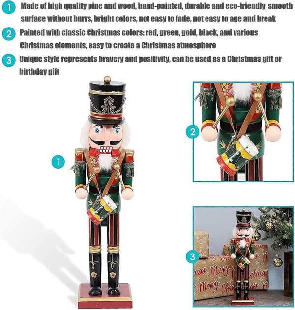 2 st Nötknäpparfigurer Trä Nötknäpparsoldater (FMY)