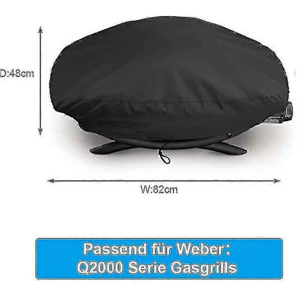 Overtræk til Weber Q2000 / Q2200 / Q200 Grill, Vandtætte Grillovertræk til Weber (FMY)