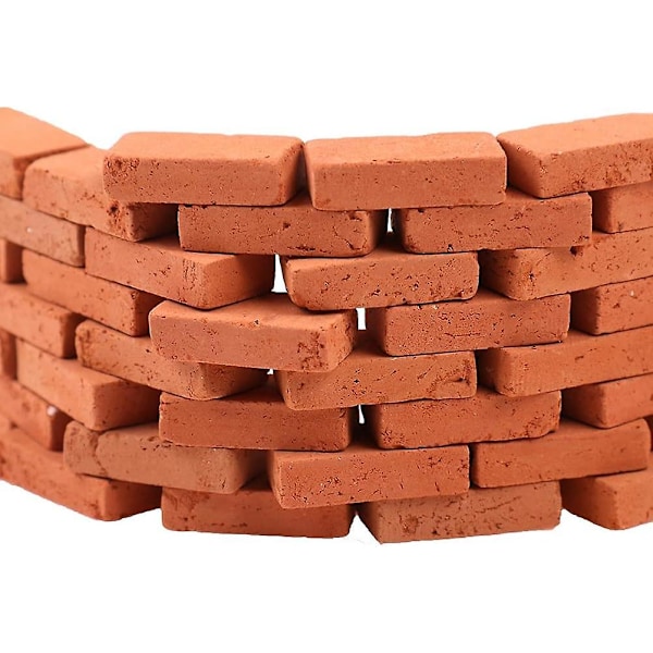 100 st tegelbyggnad rollspel leksak, storlek 1,6*0,8*0,45 cm keramiklera 1:16 block (FMY)