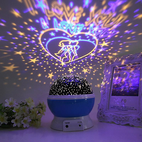 Galaxy Projektor Stjerneklar Himmel Roterende Led Natlampe Planetarium Børneværelse Stjerne Natlys Månelys Børnegave Lampe,hww  (FMY) Blue