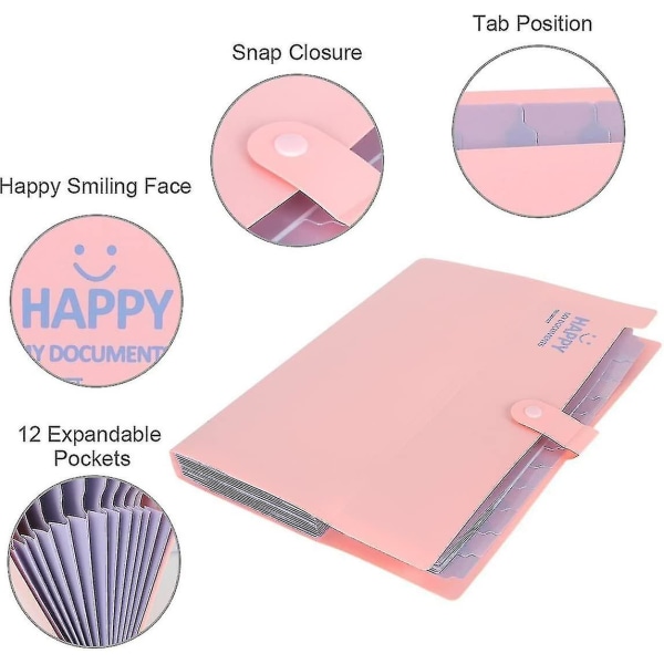 Expandable Portable Document Folder, A4 Folder, A4 Folder, 12 Compartments Handheld Folder Folder  (FMY)