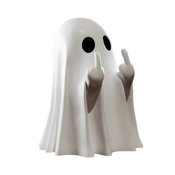 1/2/5 stk Halloween Spøkelsesfigur Skummel Kjærlighet Hjerte Midtre Finger Liten Spøkelse Harpiks Statue Skulptur Hjem Kontor Skrivebord Dekorasjon Ornament (FMY) C