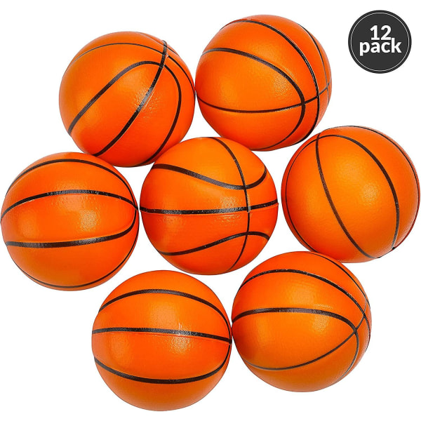 Qqdd Mini Basketboll Stressbollar - (12-pack) 4 cm Små Skumbasketbollar För Barn, Spo  (FMY)